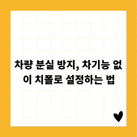차량 분실 방지, 차기능 없이 치폴로 설정하는 법