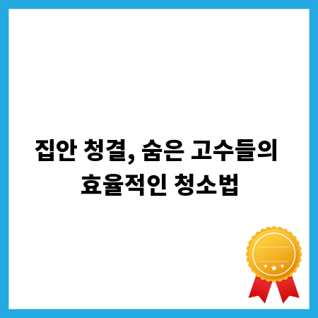 집안 청결, 숨은 고수들의 효율적인 청소법