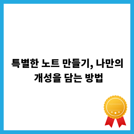 특별한 노트 만들기, 나만의 개성을 담는 방법