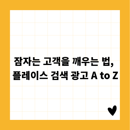 잠자는 고객을 깨우는 법, 플레이스 검색 광고 A to Z