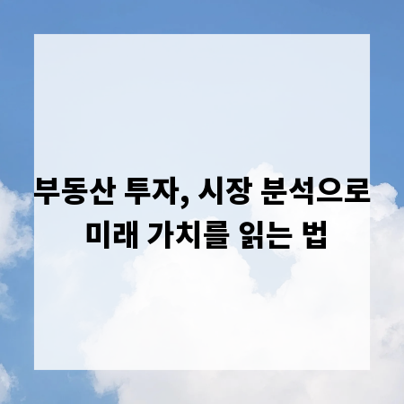 부동산 투자, 시장 분석으로 미래 가치를 읽는 법