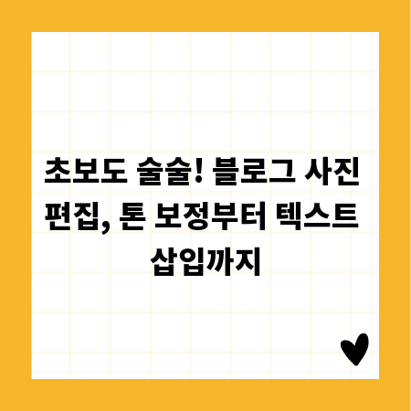 초보도 술술! 블로그 사진 편집, 톤 보정부터 텍스트 삽입까지