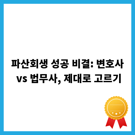 파산회생 성공 비결: 변호사 vs 법무사, 제대로 고르기