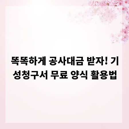 똑똑하게 공사대금 받자! 기성청구서 무료 양식 활용법