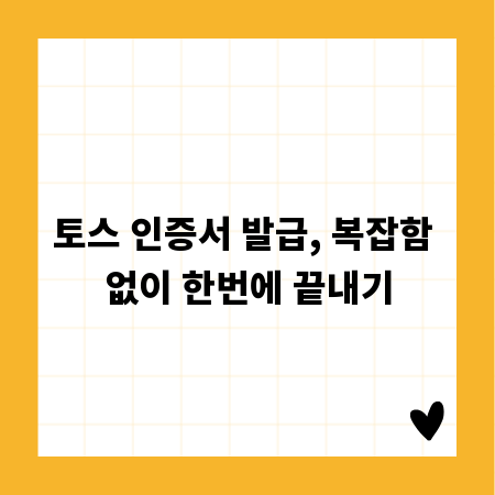 토스 인증서 발급, 복잡함 없이 한번에 끝내기
