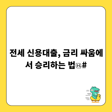 전세 신용대출, 금리 싸움에서 승리하는 법
#