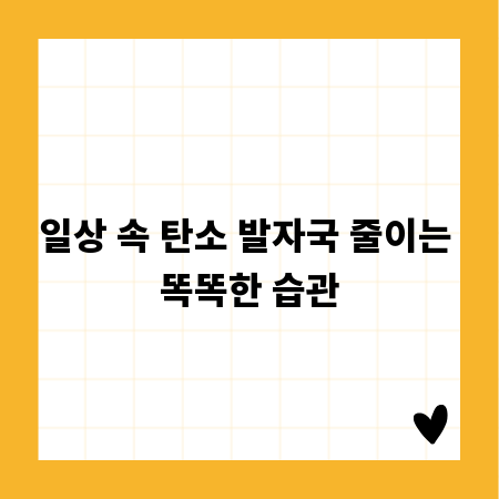 일상 속 탄소 발자국 줄이는 똑똑한 습관