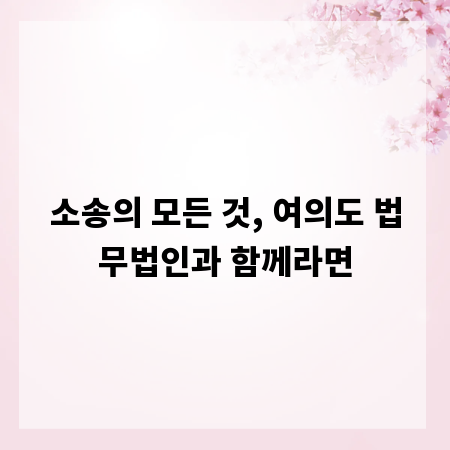 소송의 모든 것, 여의도 법무법인과 함께라면