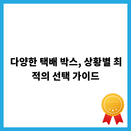 다양한 택배 박스, 상황별 최적의 선택 가이드