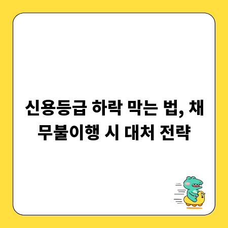 신용등급 하락 막는 법, 채무불이행 시 대처 전략