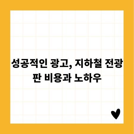 성공적인 광고, 지하철 전광판 비용과 노하우