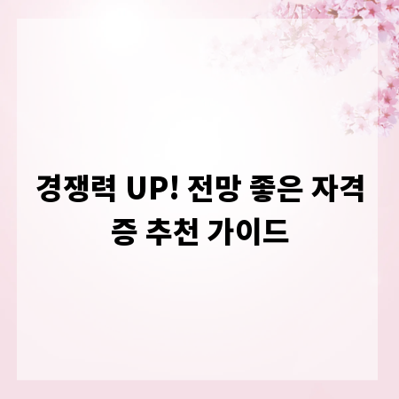 경쟁력 UP! 전망 좋은 자격증 추천 가이드