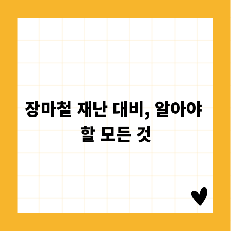 장마철 재난 대비, 알아야 할 모든 것