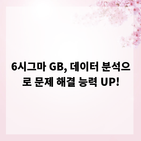 6시그마 GB, 데이터 분석으로 문제 해결 능력 UP!