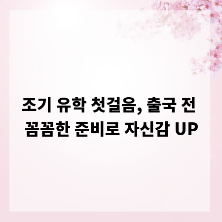 조기 유학 첫걸음, 출국 전 꼼꼼한 준비로 자신감 UP