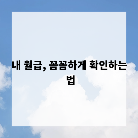 내 월급, 꼼꼼하게 확인하는 법