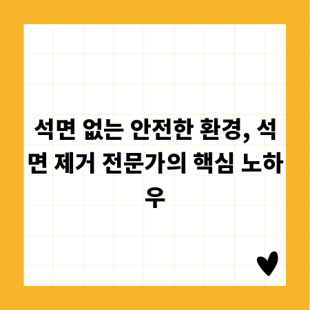석면 없는 안전한 환경, 석면 제거 전문가의 핵심 노하우