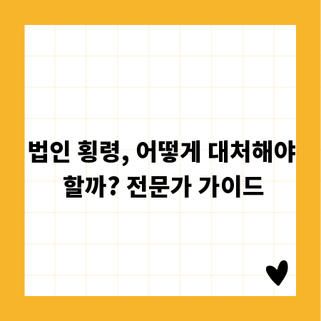 법인 횡령, 어떻게 대처해야 할까? 전문가 가이드