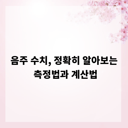 음주 수치, 정확히 알아보는 측정법과 계산법