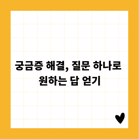 궁금증 해결, 질문 하나로 원하는 답 얻기