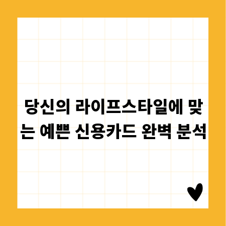 당신의 라이프스타일에 맞는 예쁜 신용카드 완벽 분석