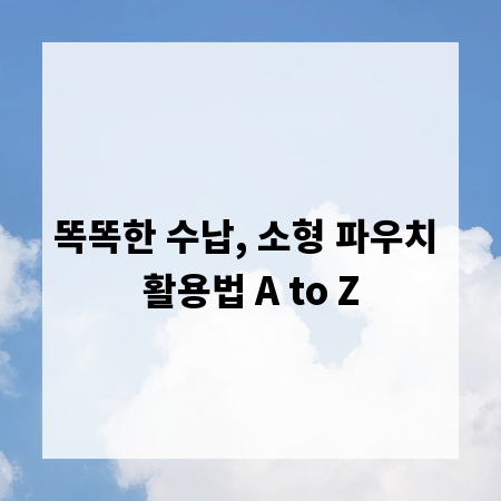 똑똑한 수납, 소형 파우치 활용법 A to Z