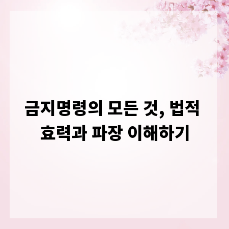 금지명령의 모든 것, 법적 효력과 파장 이해하기