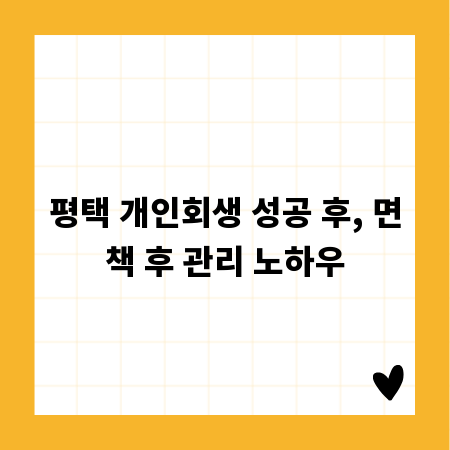 평택 개인회생 성공 후, 면책 후 관리 노하우