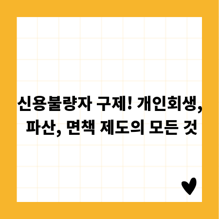신용불량자 구제! 개인회생, 파산, 면책 제도의 모든 것
