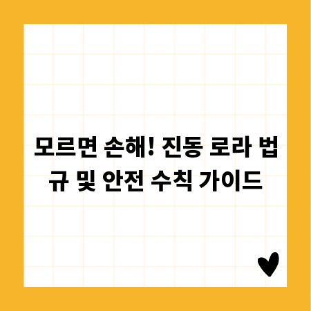 모르면 손해! 진동 로라 법규 및 안전 수칙 가이드