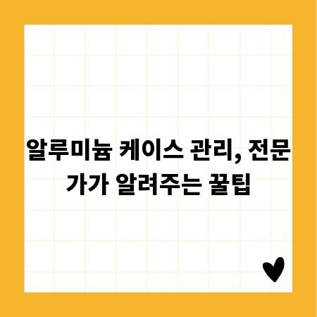 알루미늄 케이스 관리, 전문가가 알려주는 꿀팁