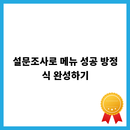 설문조사로 메뉴 성공 방정식 완성하기