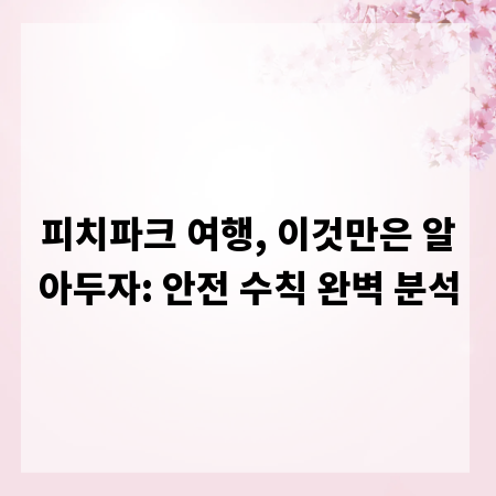 피치파크 여행, 이것만은 알아두자: 안전 수칙 완벽 분석
