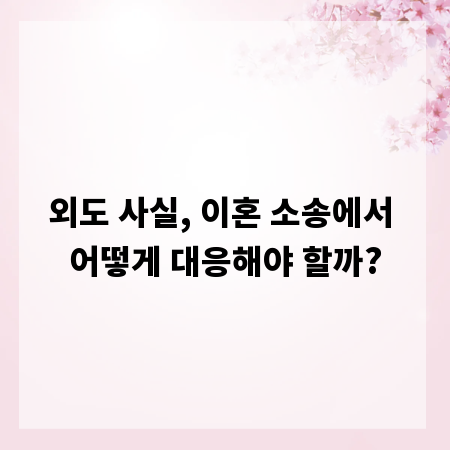 외도 사실, 이혼 소송에서 어떻게 대응해야 할까?
