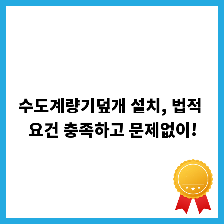 수도계량기덮개 설치, 법적 요건 충족하고 문제없이!