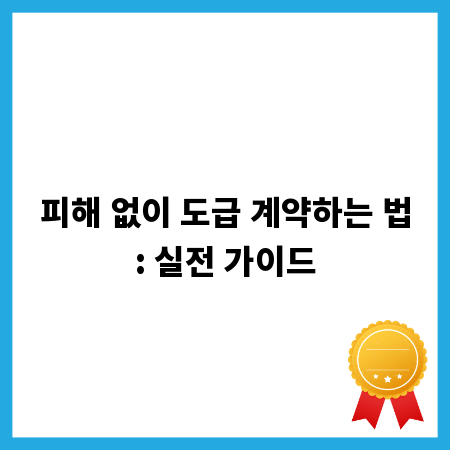 피해 없이 도급 계약하는 법: 실전 가이드