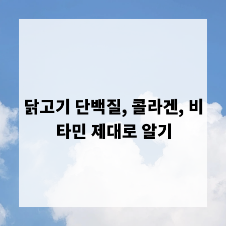 닭고기 단백질, 콜라겐, 비타민 제대로 알기