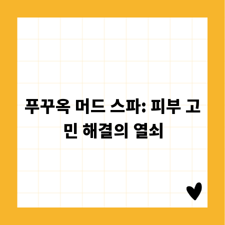 푸꾸옥 머드 스파: 피부 고민 해결의 열쇠