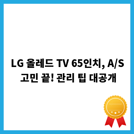 LG 올레드 TV 65인치, A/S 고민 끝! 관리 팁 대공개
