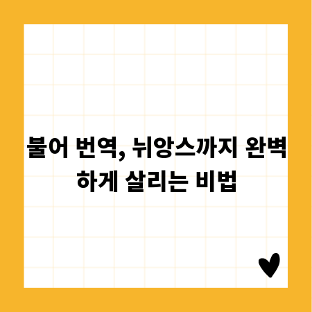 불어 번역, 뉘앙스까지 완벽하게 살리는 비법