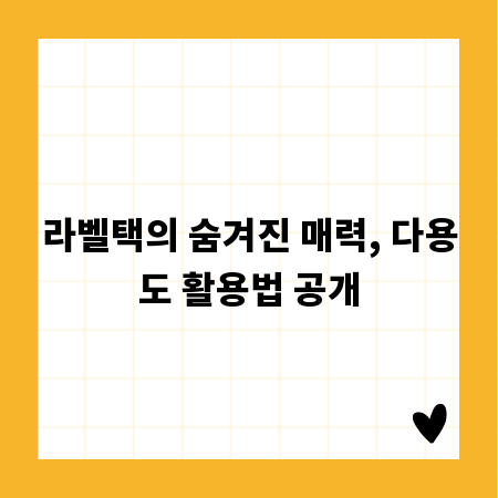 라벨택의 숨겨진 매력, 다용도 활용법 공개