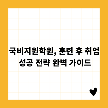 국비지원학원, 훈련 후 취업 성공 전략 완벽 가이드