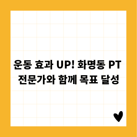 운동 효과 UP! 화명동 PT 전문가와 함께 목표 달성