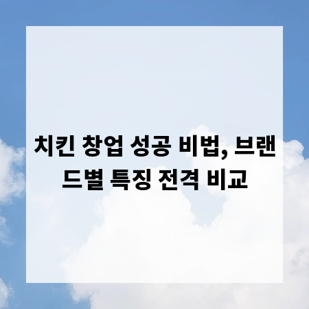 치킨 창업 성공 비법, 브랜드별 특징 전격 비교