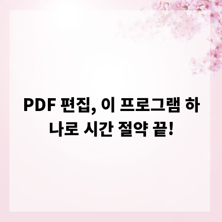 PDF 편집, 이 프로그램 하나로 시간 절약 끝!