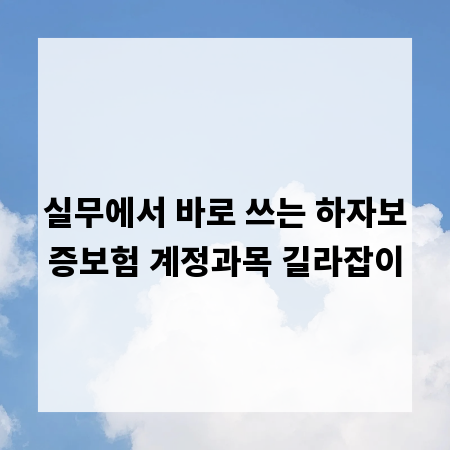 실무에서 바로 쓰는 하자보증보험 계정과목 길라잡이