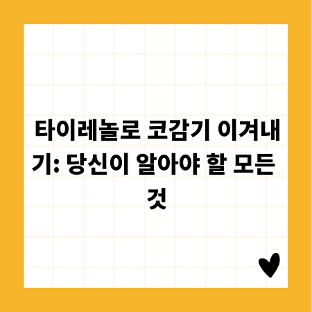 타이레놀로 코감기 이겨내기: 당신이 알아야 할 모든 것