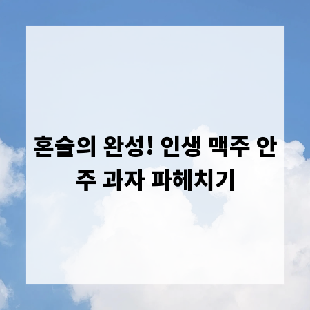 혼술의 완성! 인생 맥주 안주 과자 파헤치기