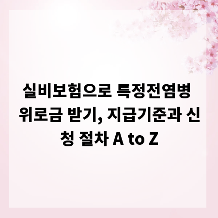 실비보험으로 특정전염병 위로금 받기, 지급기준과 신청 절차 A to Z