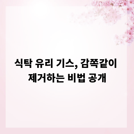 식탁 유리 기스, 감쪽같이 제거하는 비법 공개